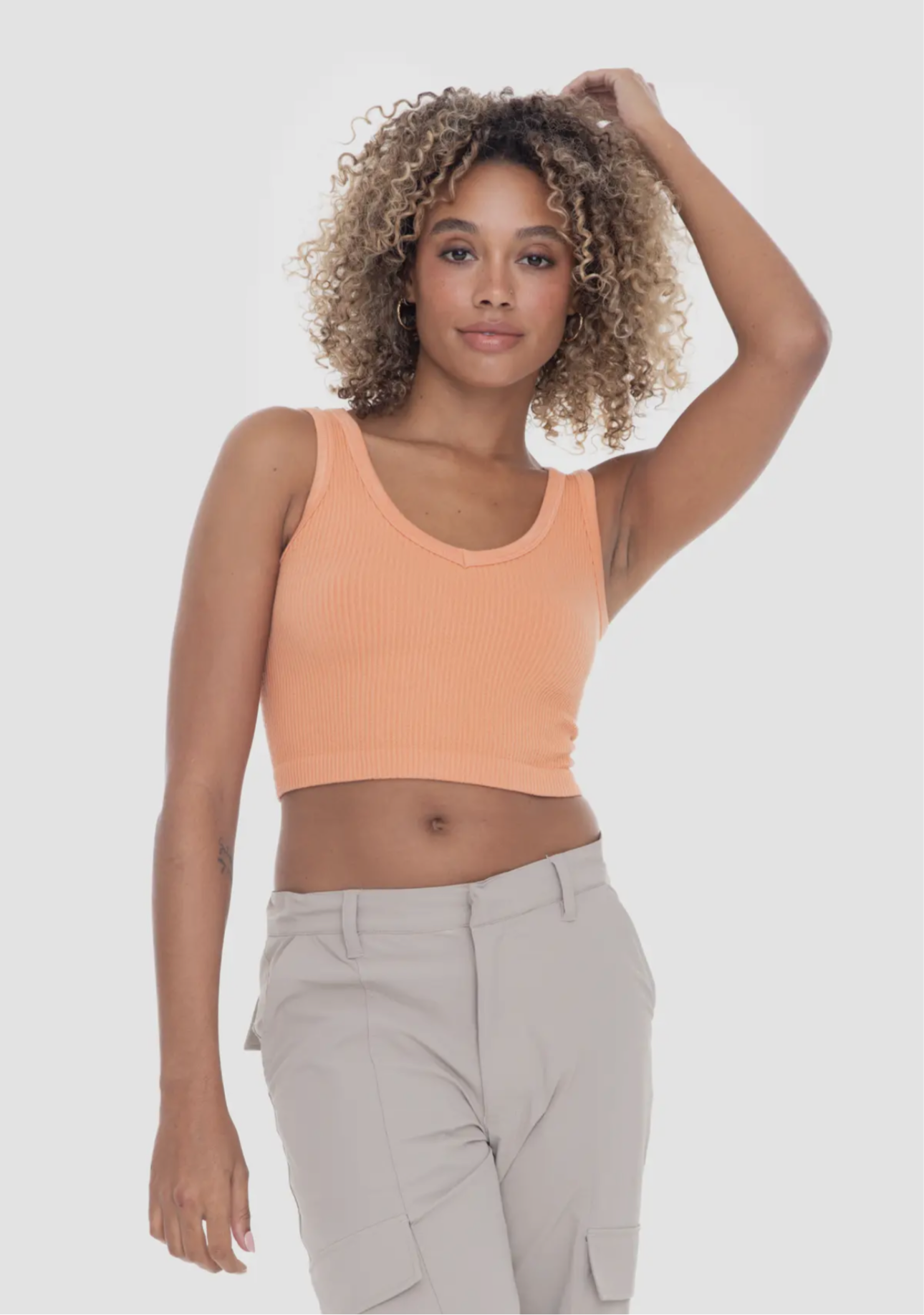 Mono B Ribbed Seamless Cropped Top