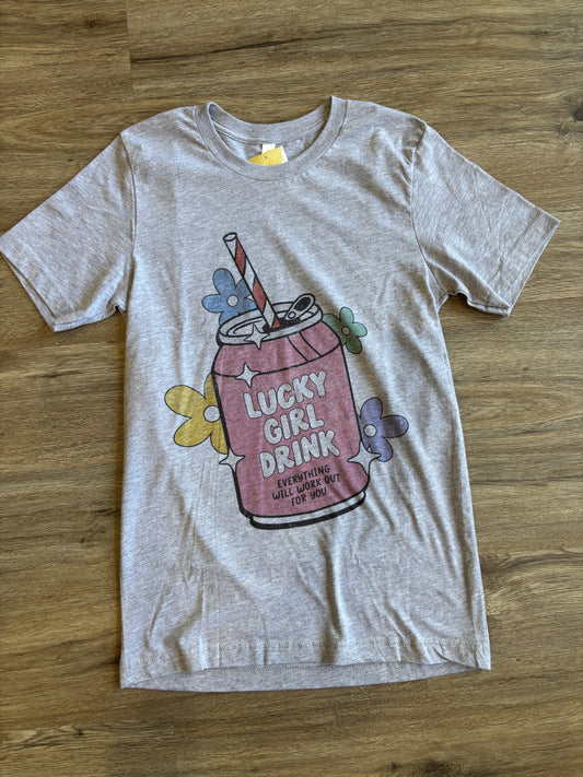 Lucky Girl Drink Graphic Tee