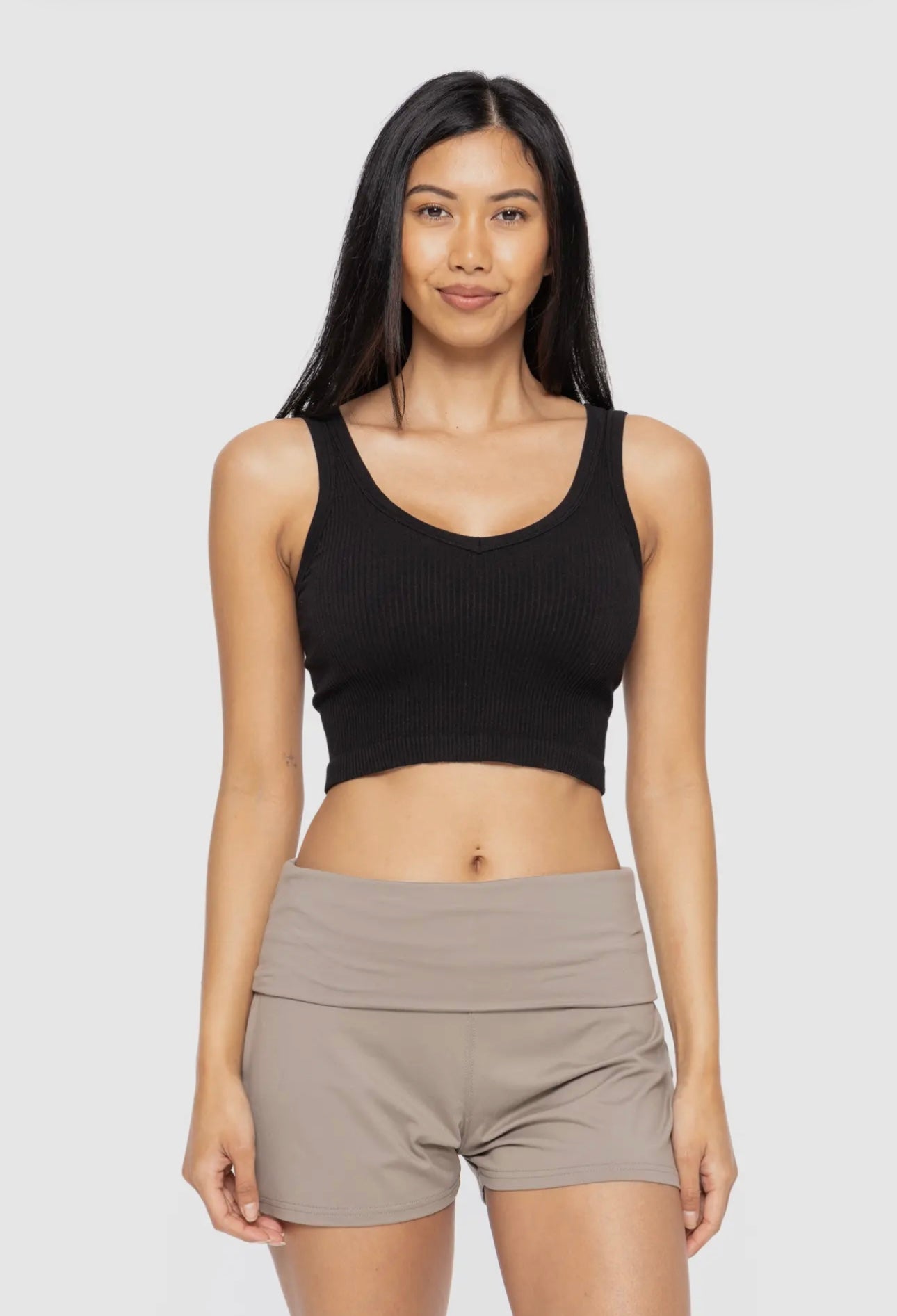 Mono B Ribbed Seamless Cropped Top