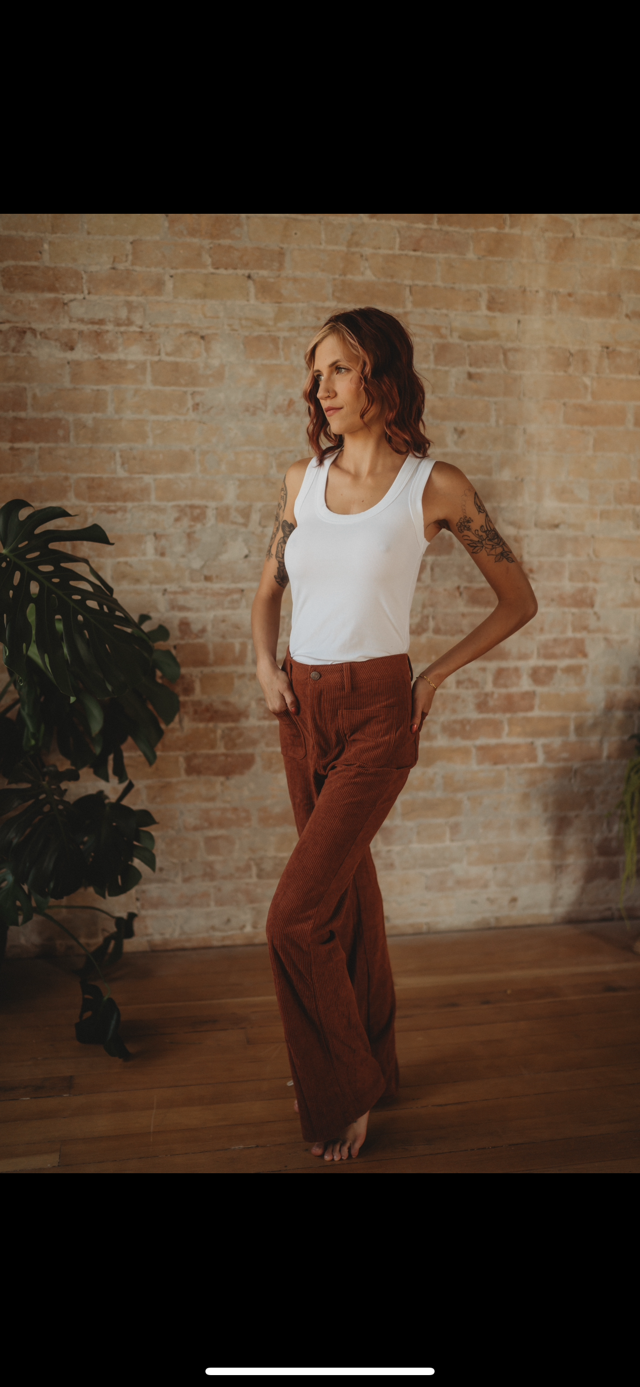 High Waist Corduroy Pants