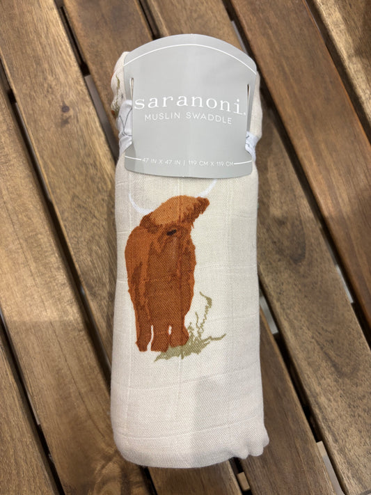 Saranoni highland cow swaddle